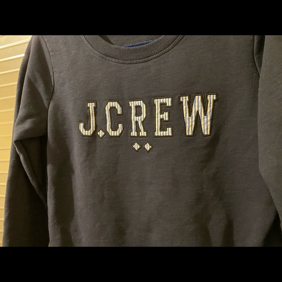 Navy J. Crew sweater pullover with fabric etched letters - Picture 2 of 3